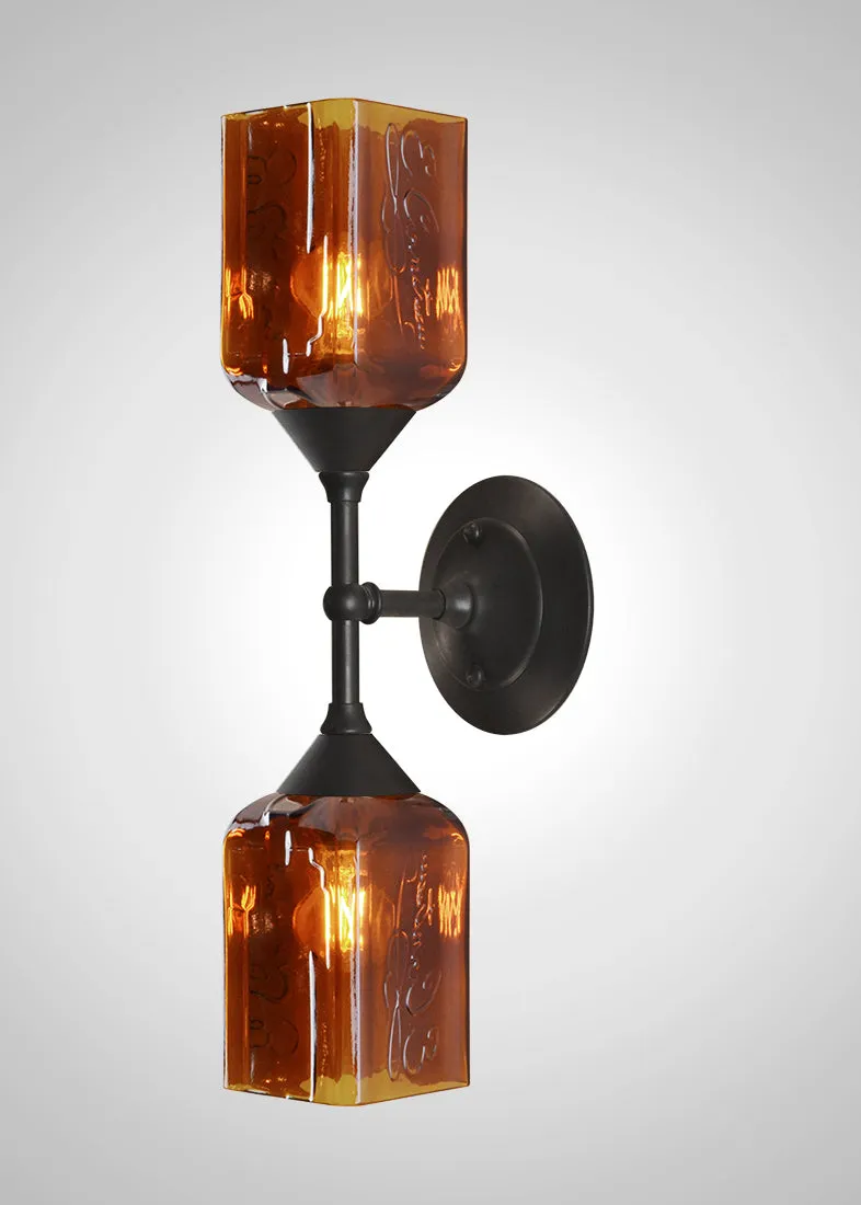 Bottle Glass Linear Double Sconce