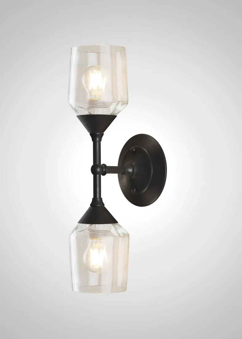 Bottle Glass Linear Double Sconce