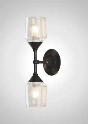 Bottle Glass Linear Double Sconce