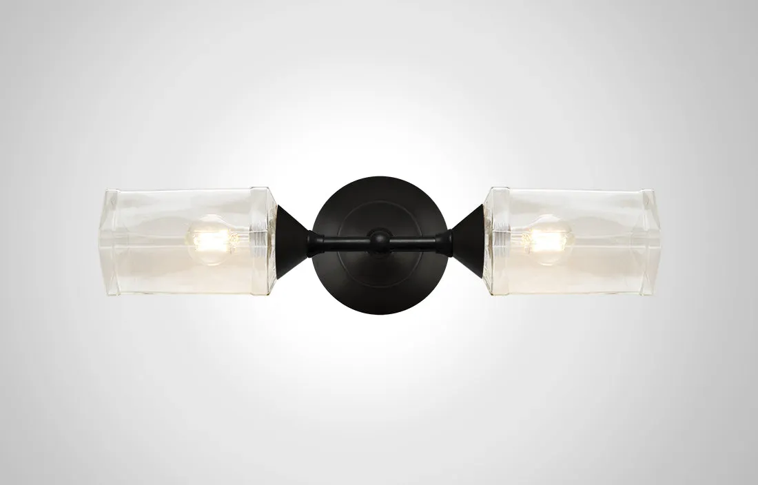 Bottle Glass Linear Double Sconce