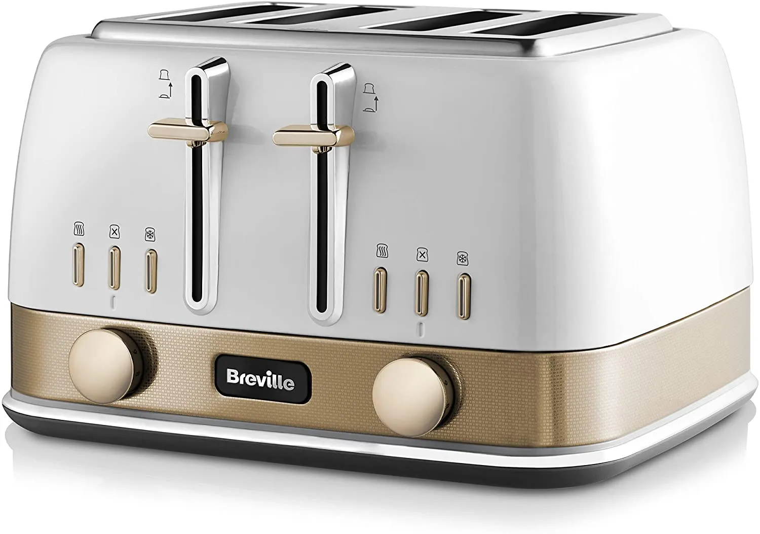 Breville New York Collection 4 Slice Toaster, White & Gold