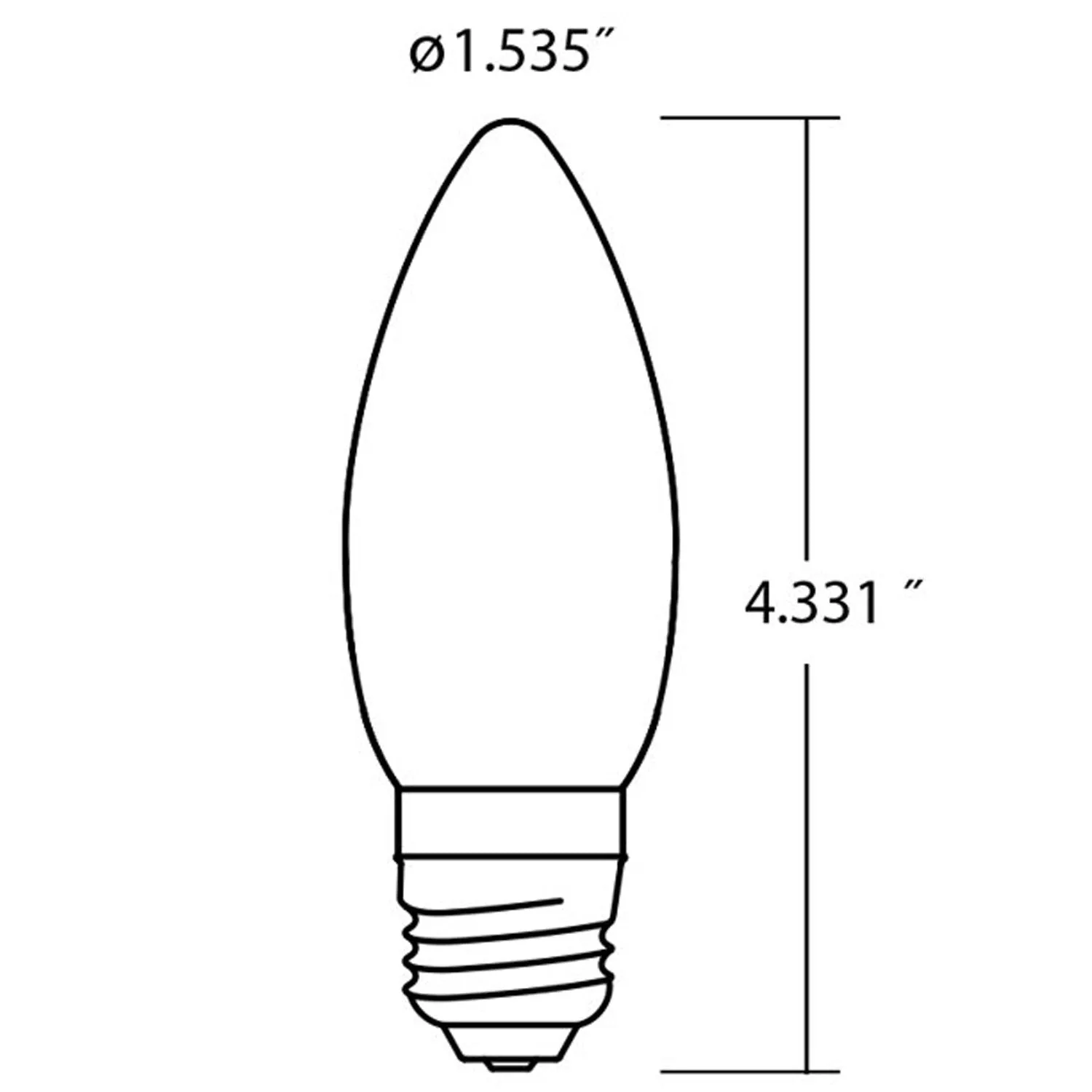 Candelabra 3.2 Watt B11 E26 40-Watt EQ Frosted LED Light Bulb