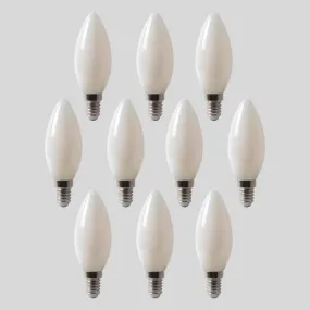 Candle Light Bulbs Opal 10 Pack of 4w E14 4100K