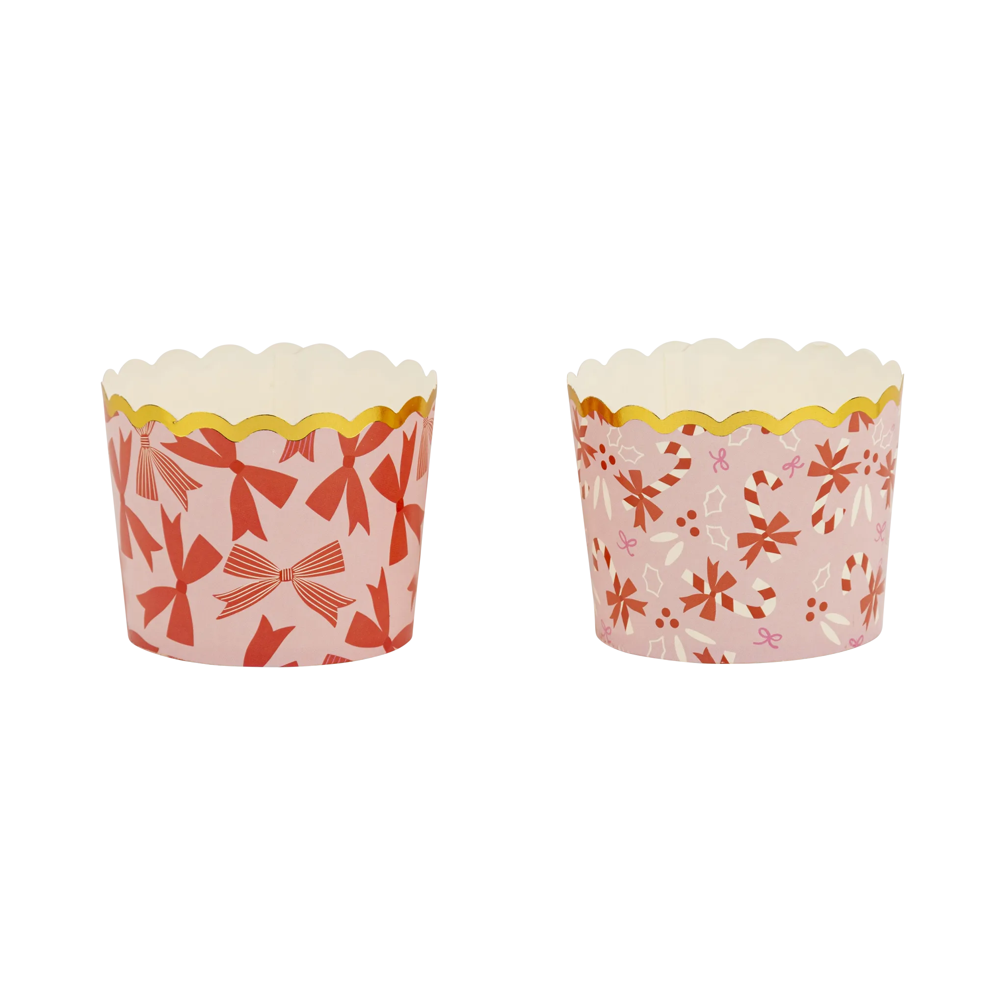 CANDY CANE BOWS BAKING CUPS