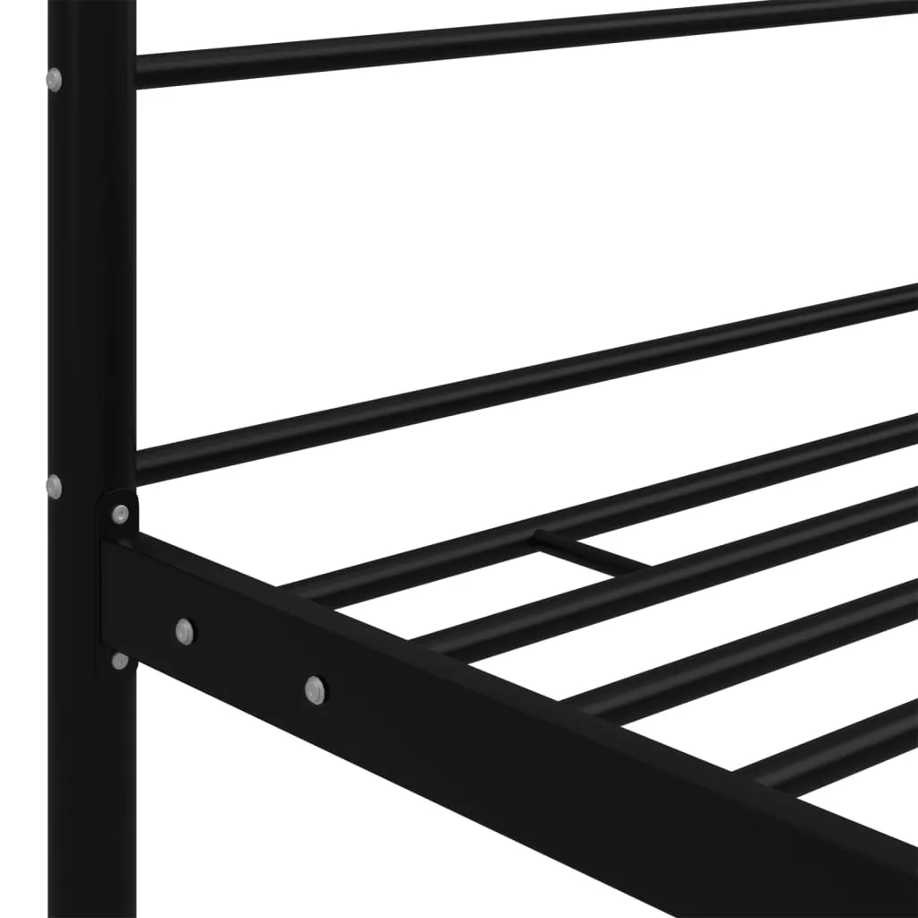 Canopy Bed Frame Black Metal 100x200 cm