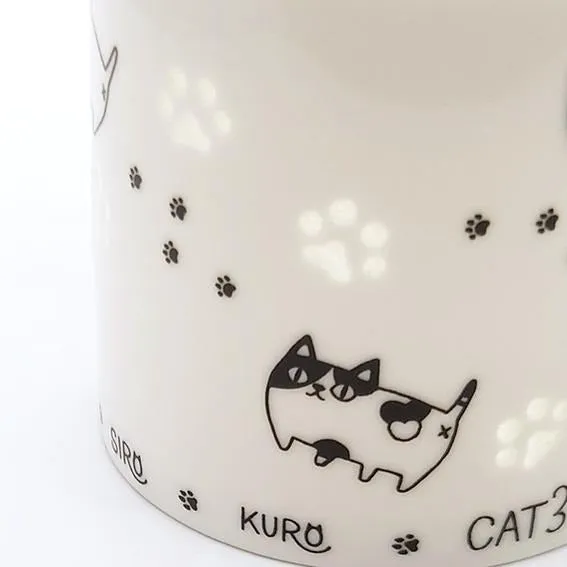 Ceramic-ai Black and White Cat Transparent Mug - Marching