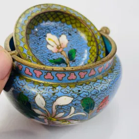 Chinese Cloisonné Incense Tray w/ Ash Pot 3”