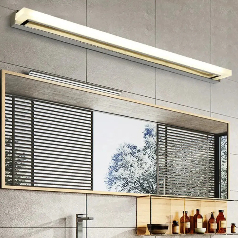 Chrome LED Bathroom Sconce Light with Modern Acrylic Design