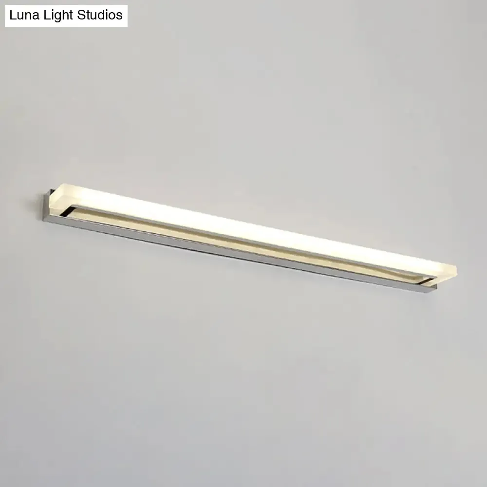 Chrome LED Bathroom Sconce Light with Modern Acrylic Design