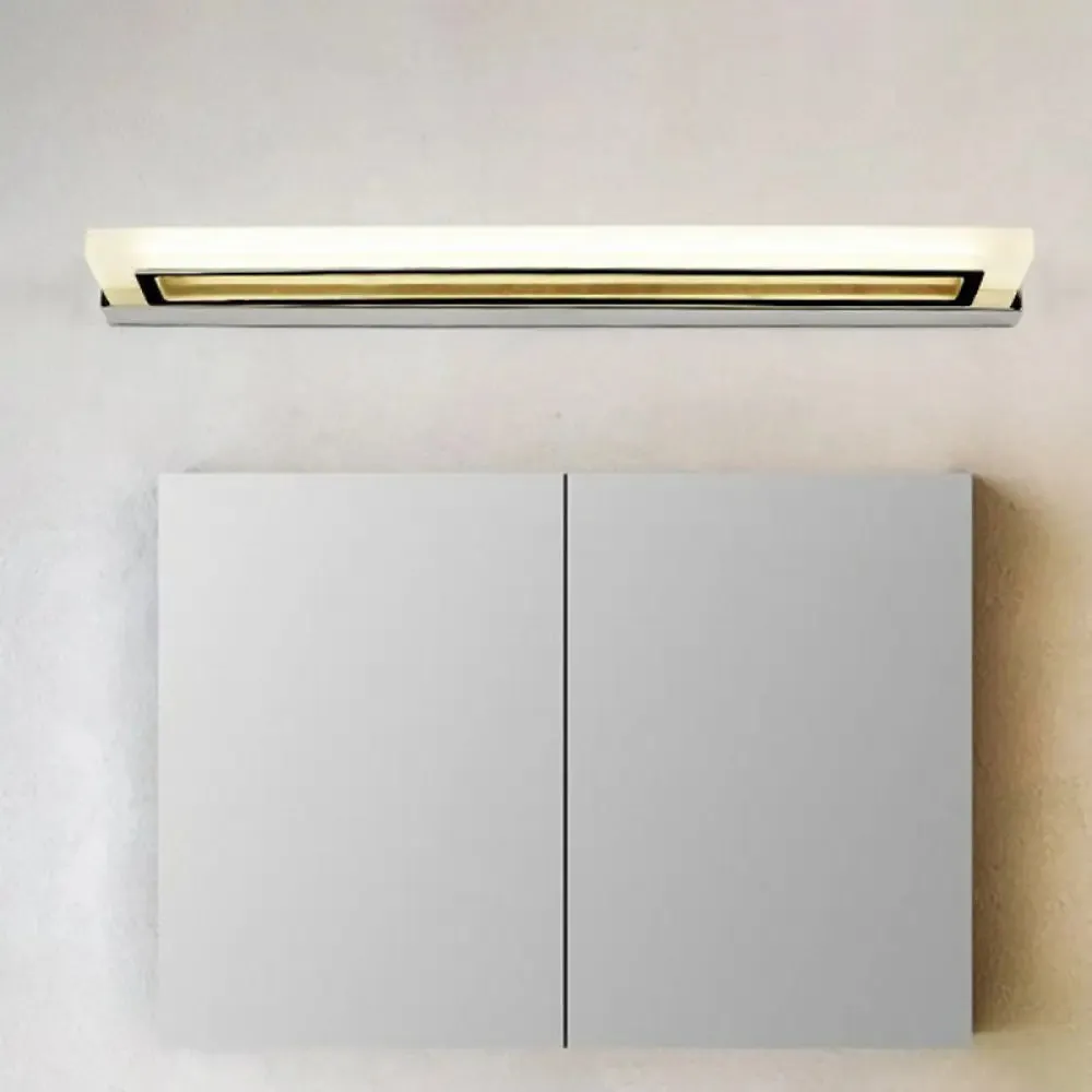 Chrome LED Bathroom Sconce Light with Modern Acrylic Design