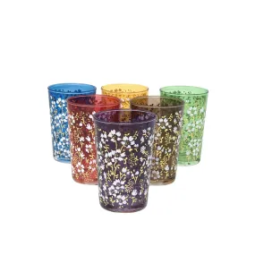 Clear Eden Flower Tea Glasses {Set of 6/Assorted Colors}