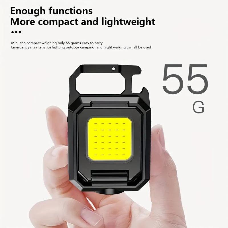 Compact Bright Rechargeable Keychain Flashlight with 5 Light Modes