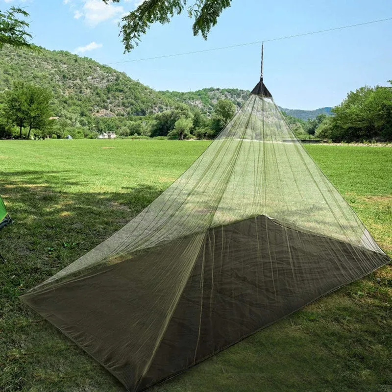 Compact Travel Camping Mosquito Net with Stake & Carry Bag