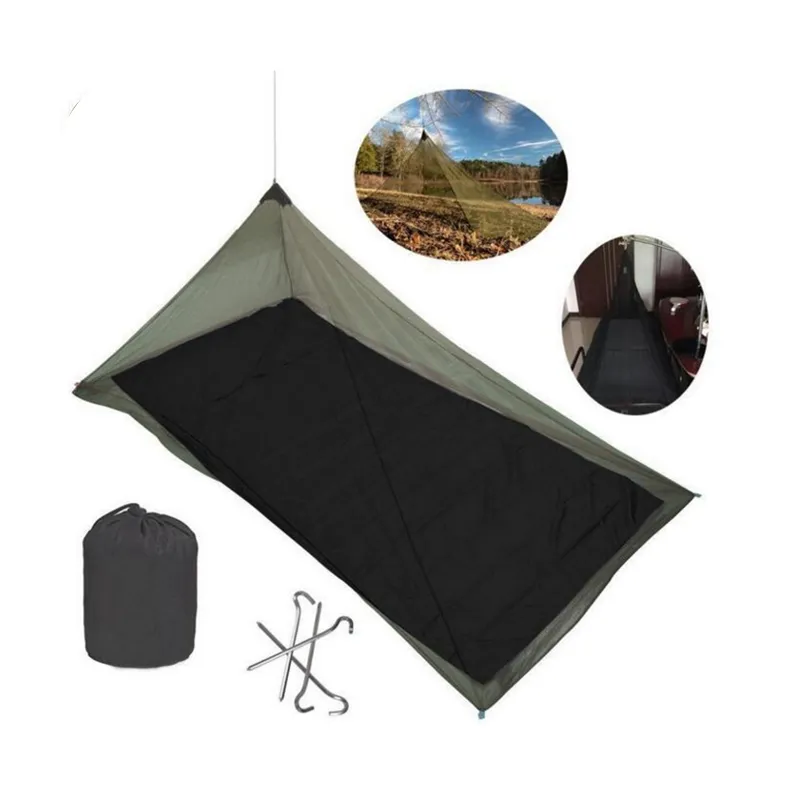 Compact Travel Camping Mosquito Net with Stake & Carry Bag