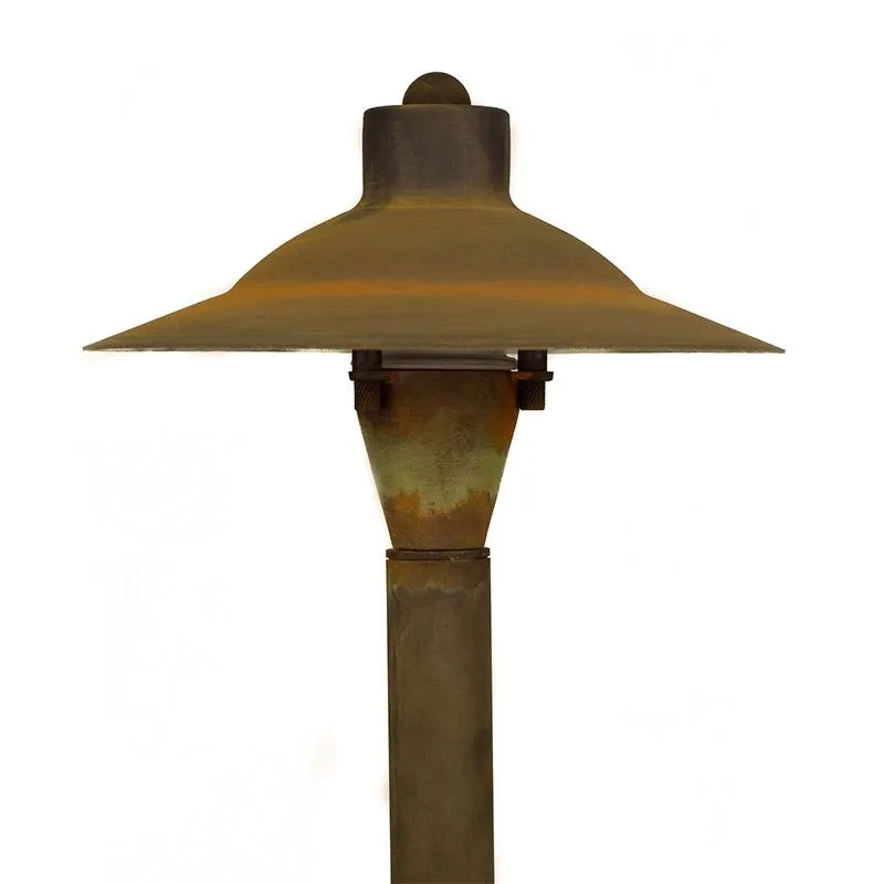 CopperMoon CM.730-20CG 12V Copper 9" Commercial Grade Path Light Top, 18" Copper Stem With Stake