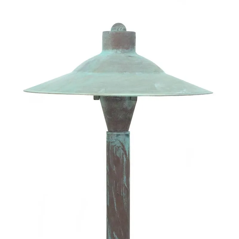 CopperMoon CM.730-20CG 12V Copper 9" Commercial Grade Path Light Top, 18" Copper Stem With Stake