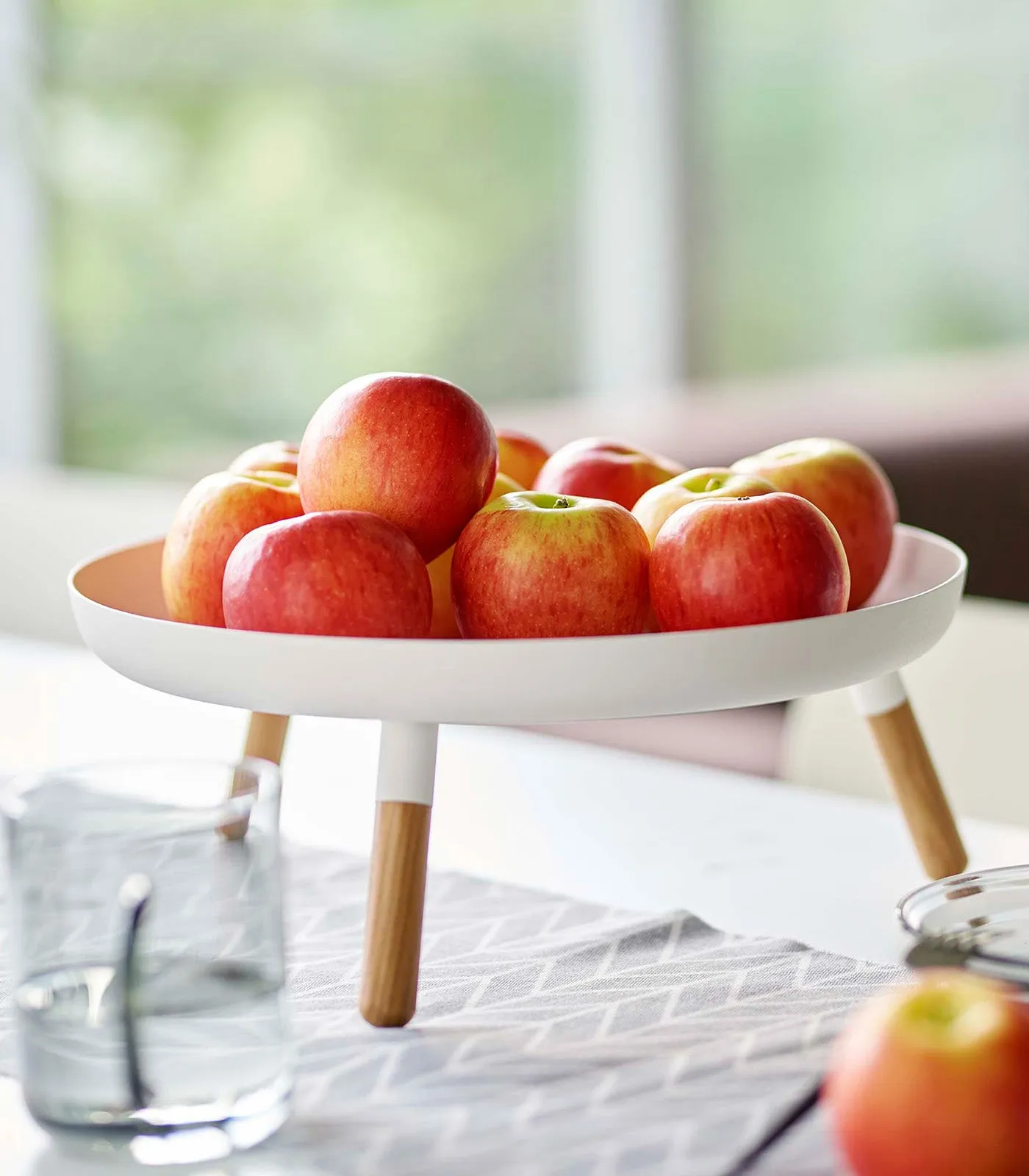 Countertop Pedestal Tray (5" H)  - Steel   Wood