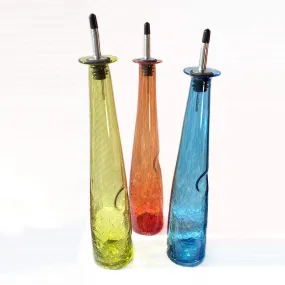 Crackle Glass Olive Oil Bottle