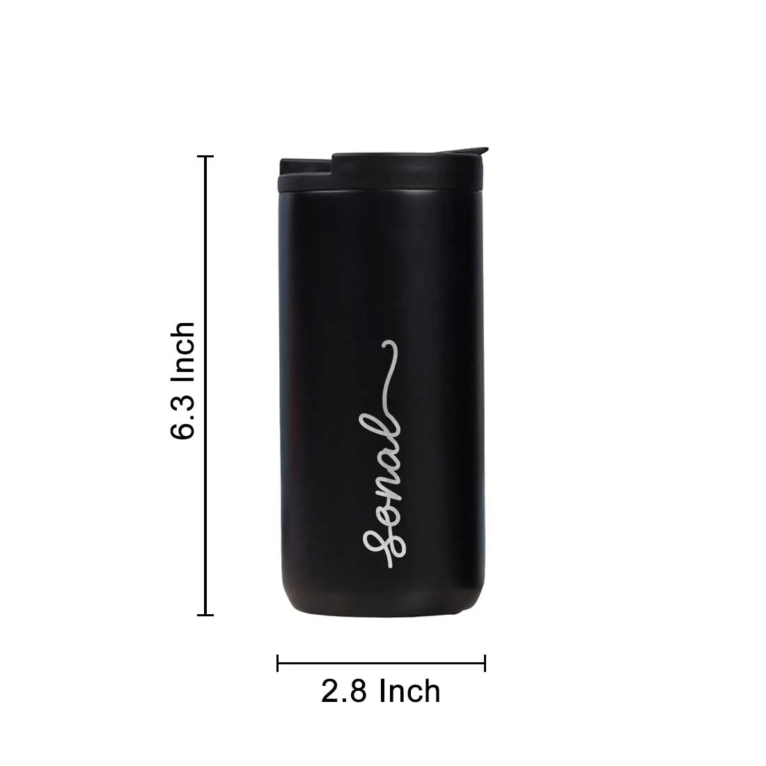 Custom Coffee Tumblers with lid for Travelling Flask Sipper (400 ML) - Name