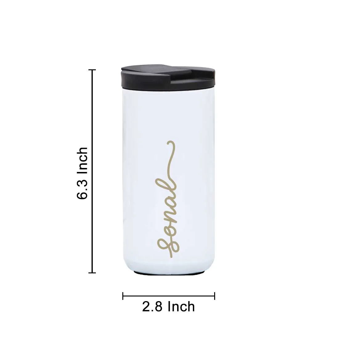 Custom Coffee Tumblers with lid for Travelling Flask Sipper (400 ML) - Name