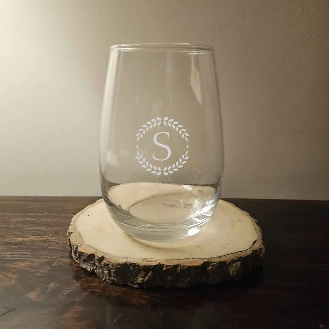 Customised Whiskey Glass with Initial Stemless Wine & Cocktail Glasses 400 ML