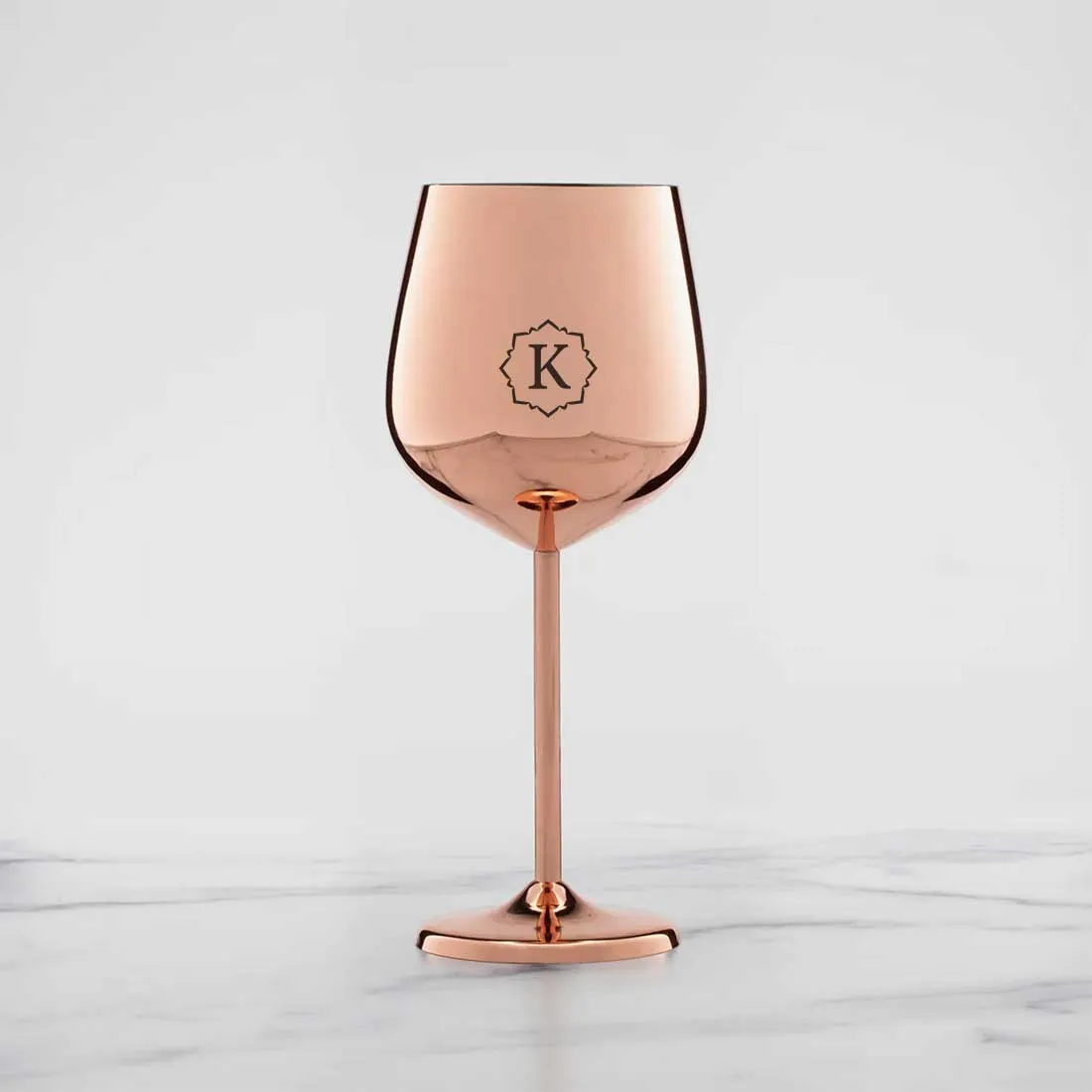 Customized Unbreakable Wine Glasses Stainless Steel Copper Finish Goblets