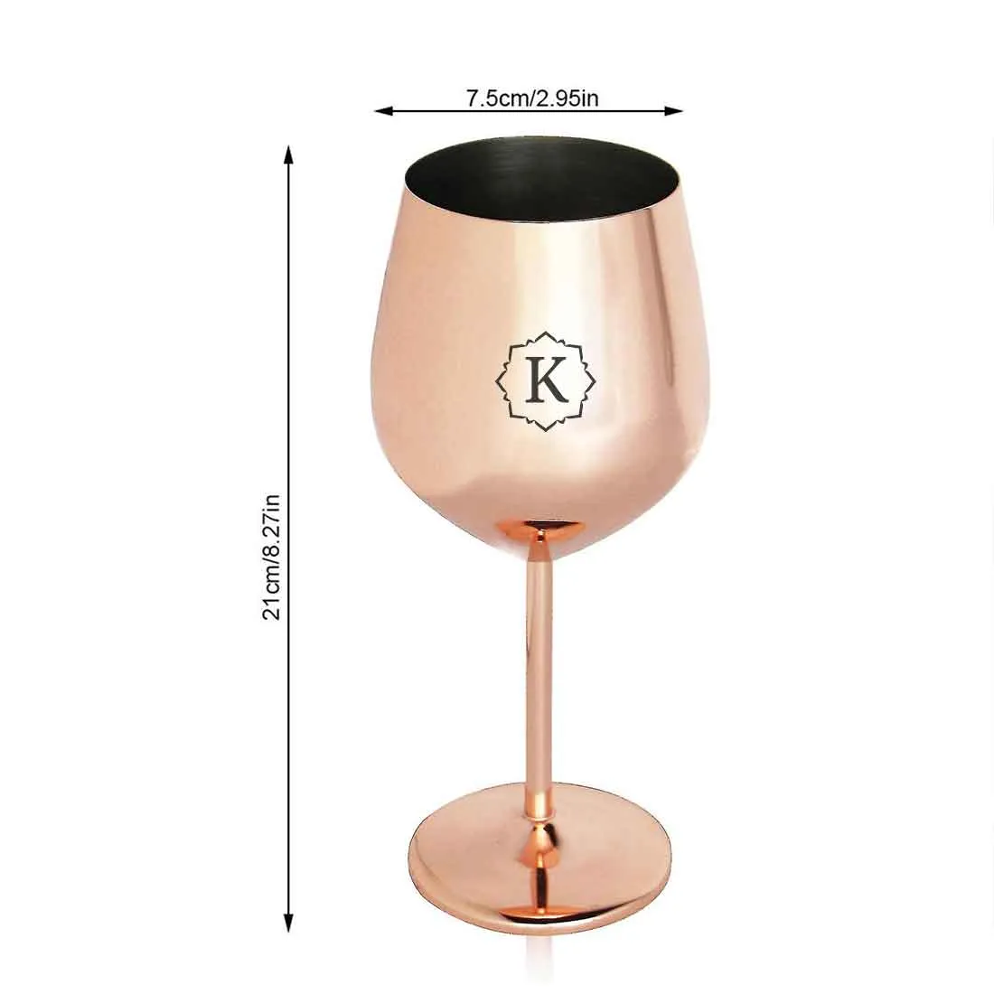 Customized Unbreakable Wine Glasses Stainless Steel Copper Finish Goblets