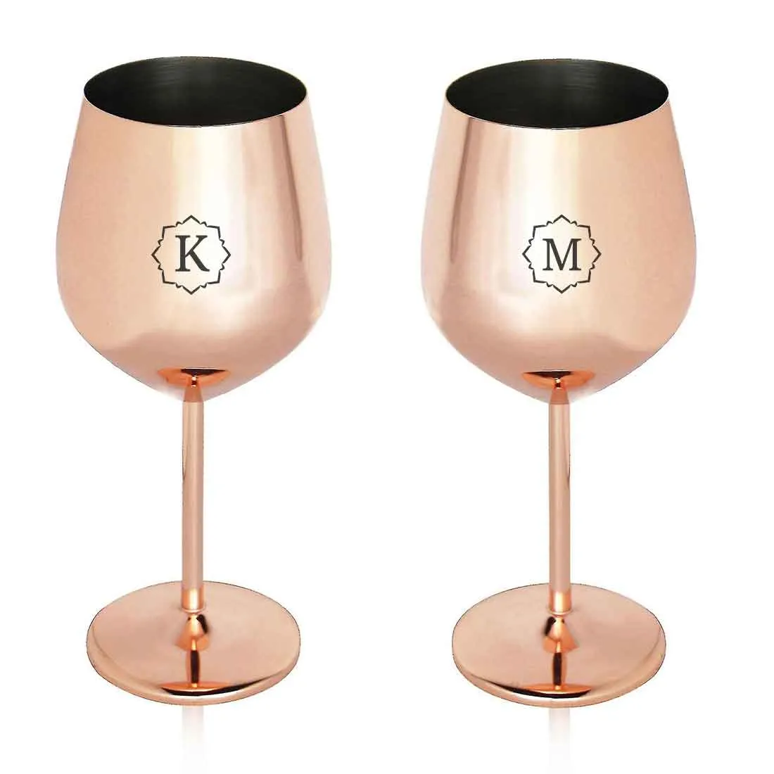 Customized Unbreakable Wine Glasses Stainless Steel Copper Finish Goblets