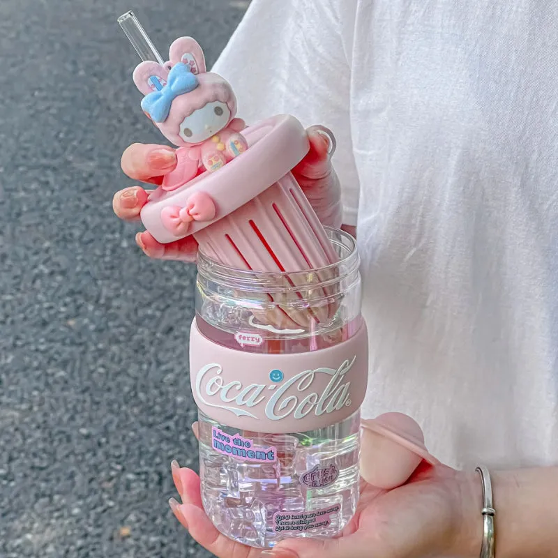 Cute Cartoon Straw Glass Cup - Lovesickdoe