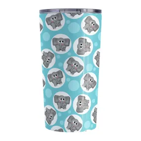 Cute Turquoise Elephant Pattern Tumbler Cup