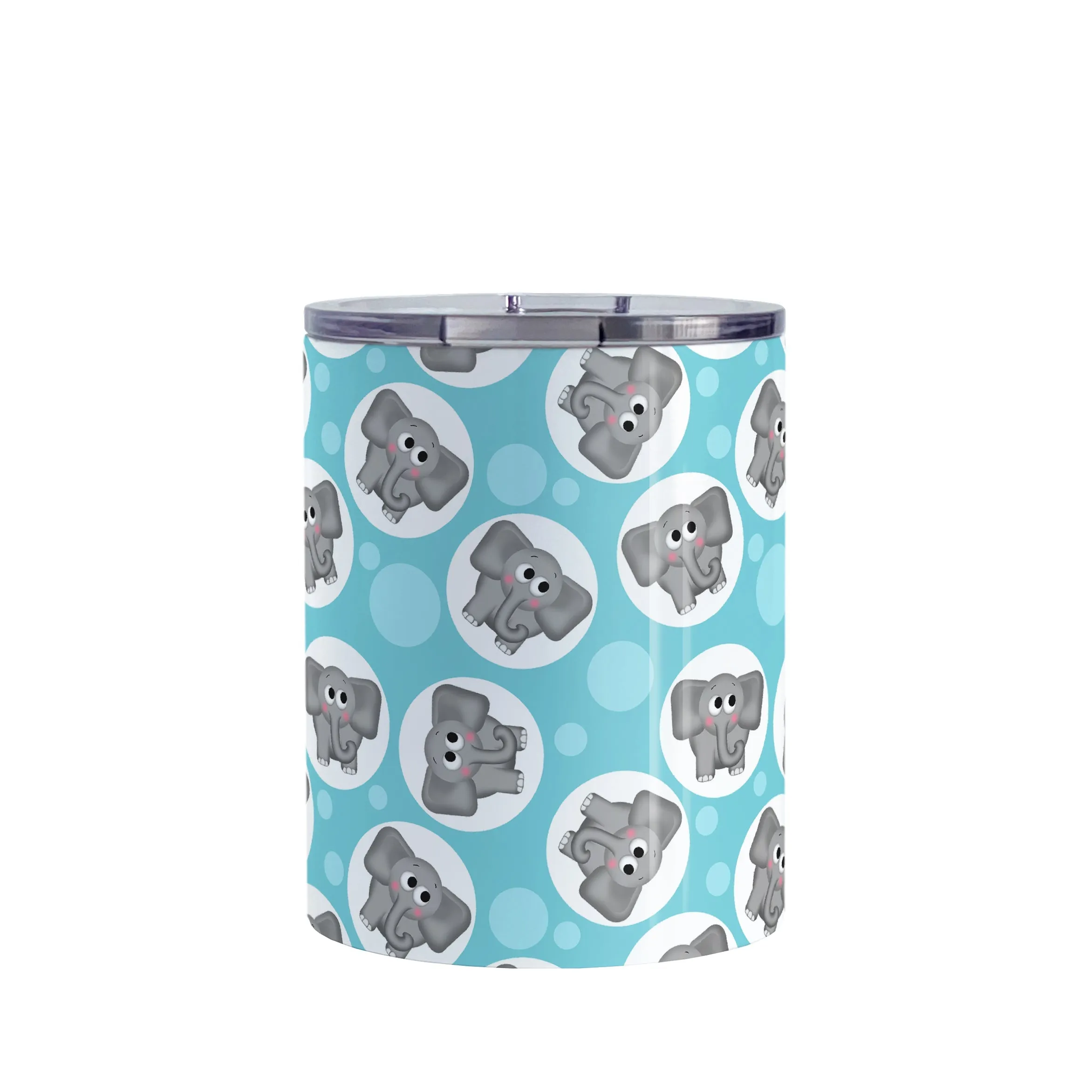 Cute Turquoise Elephant Pattern Tumbler Cup