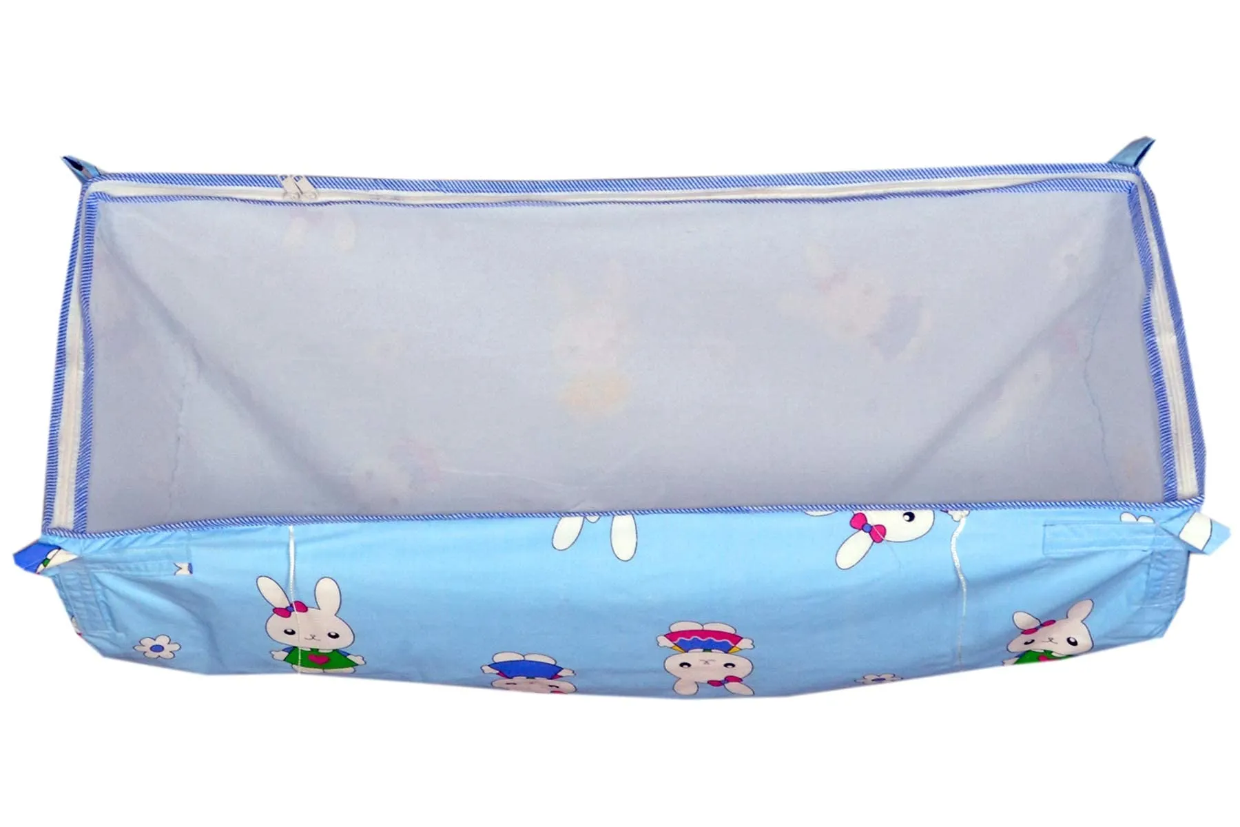 CUTEABLY Cute Baby Soft Cloth Swing New Born Baby Cloth Cradle/Ghodiyu Hammock in Cool Cotton Withmosquito Net Regular Size - Blue 4 (Large)