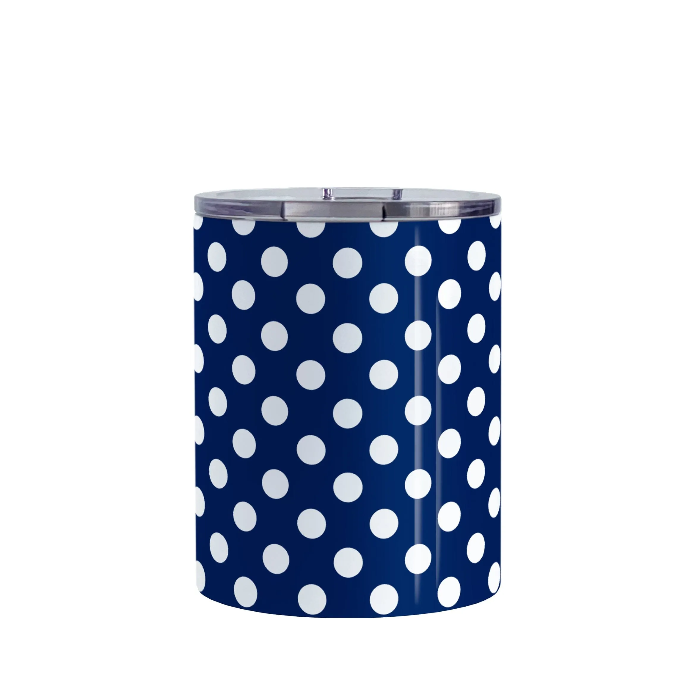 Dark Blue Polka Dot Tumbler Cup