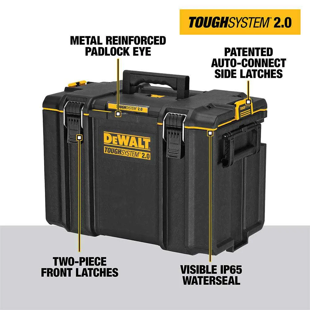 DeWALT DWST08400 TOUGHSYSTEM 2.0 Extra Large Toolbox w/Auto Connect Side Latches