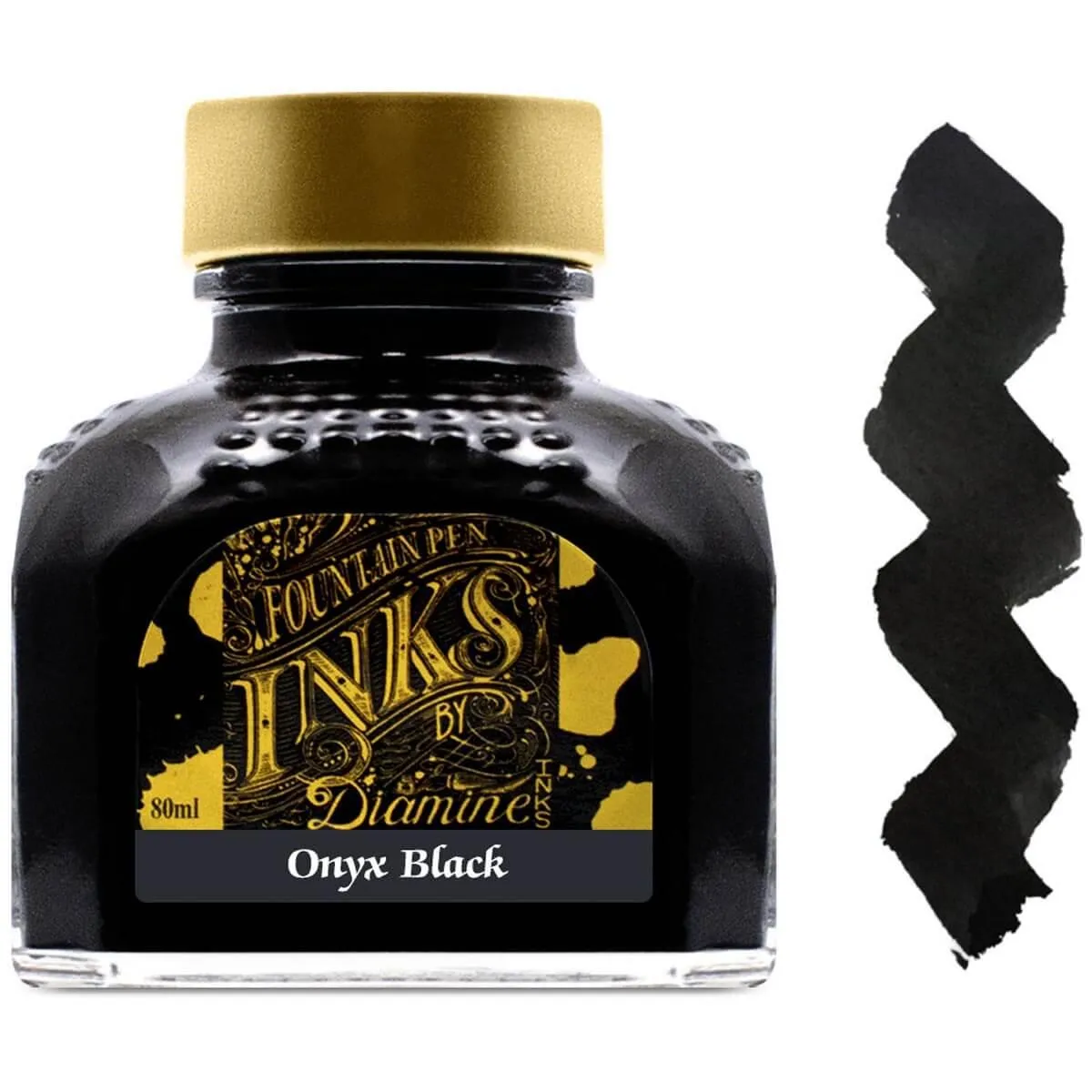 Diamine Fountain Pen Ink Bottle - 80 ml Onyx Black | 7053