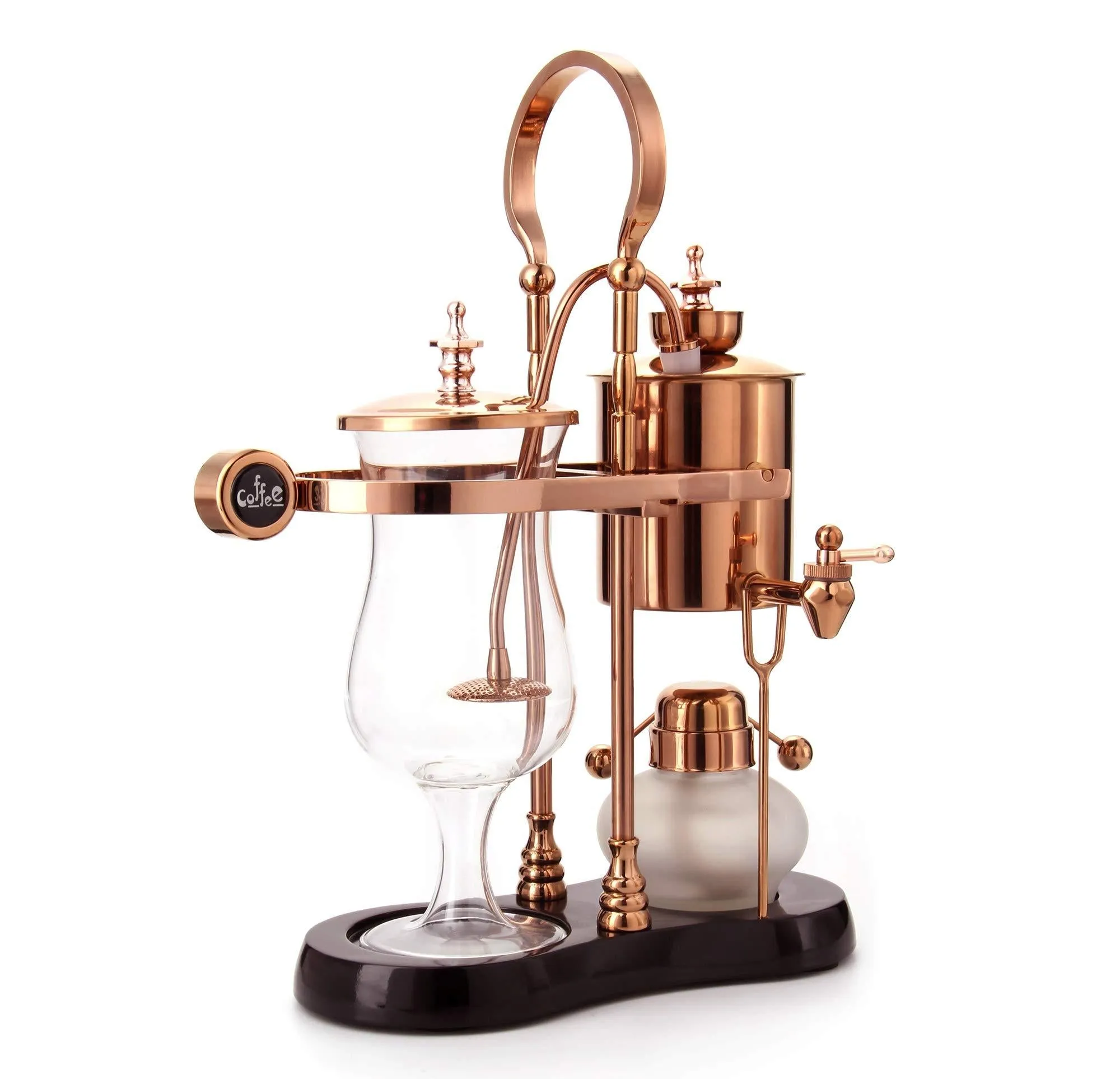 Diguo Belgian/Belgium Luxury Royal Family Balance Syphon Coffee Maker. Elegant Retro-Style Design. Color Rose Golden. Capacity: 500ml/17 oz.