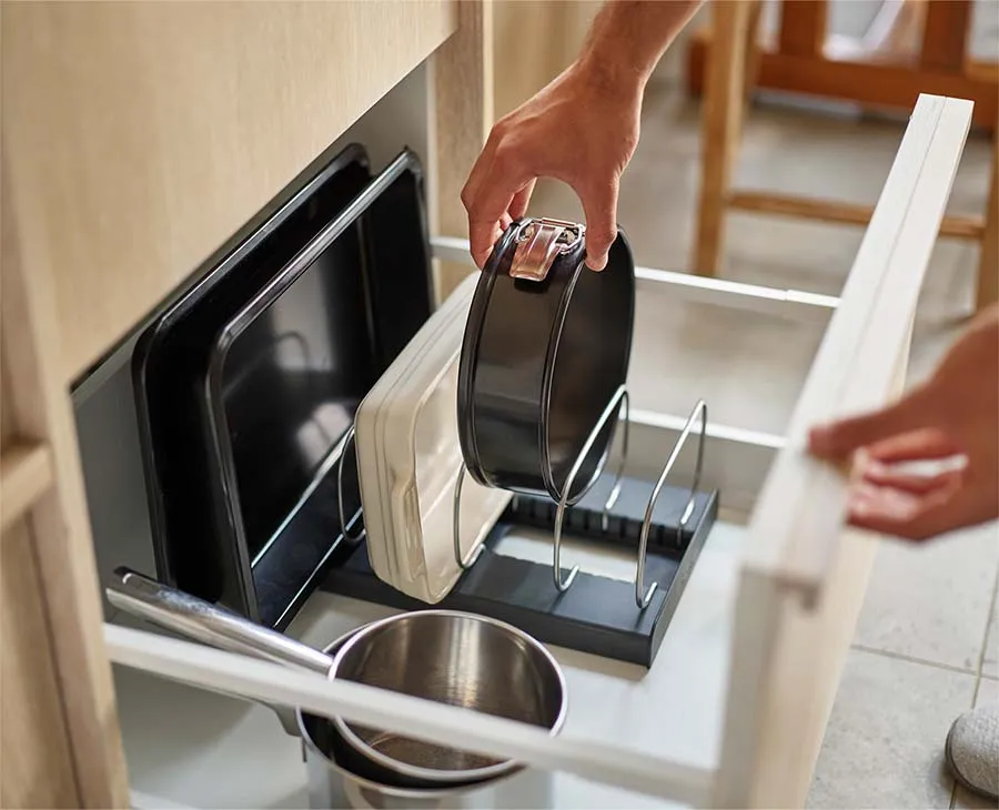 DrawerStore™ Grey Baking Tray Organiser