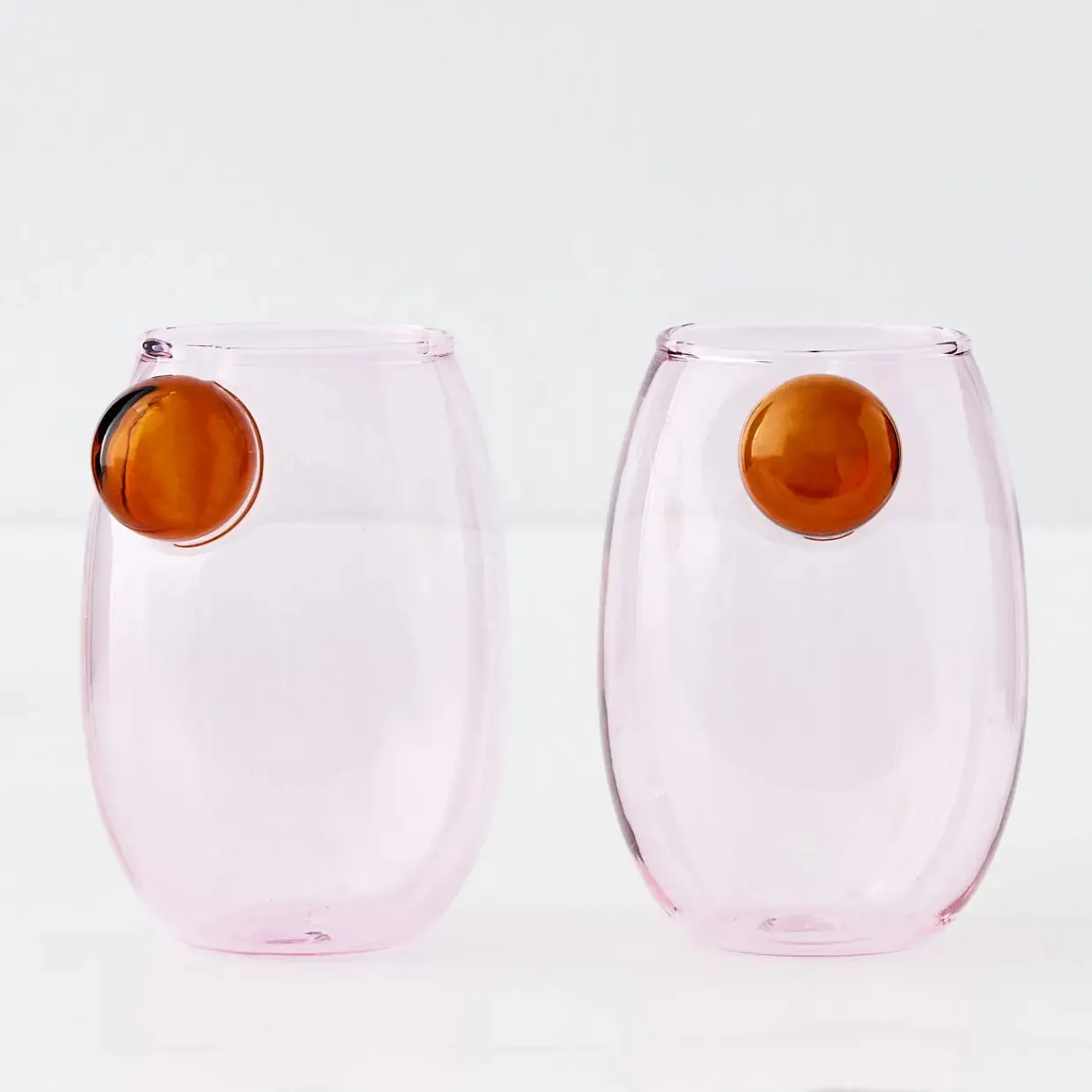 Droplet Glass Tumbler Set Pink