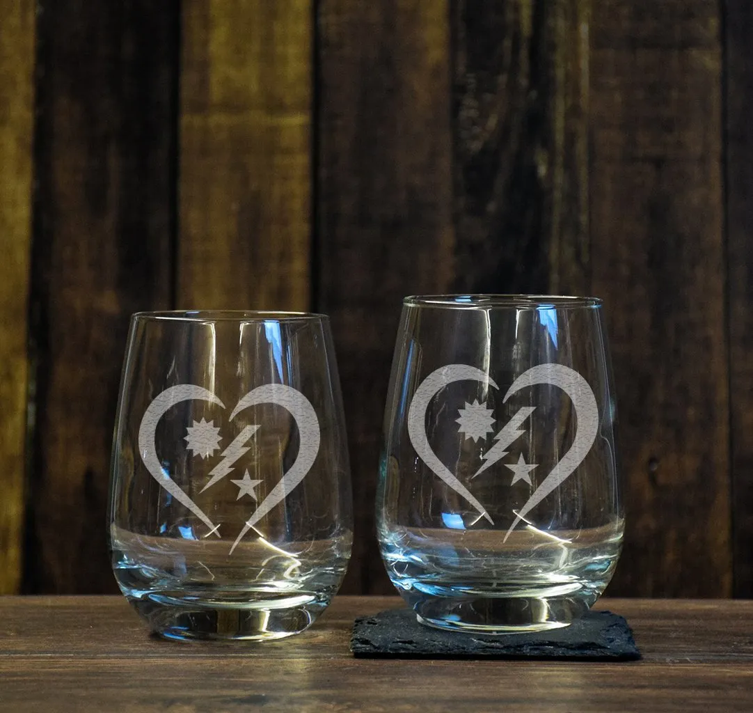 DUI Heart Wine Glass Set