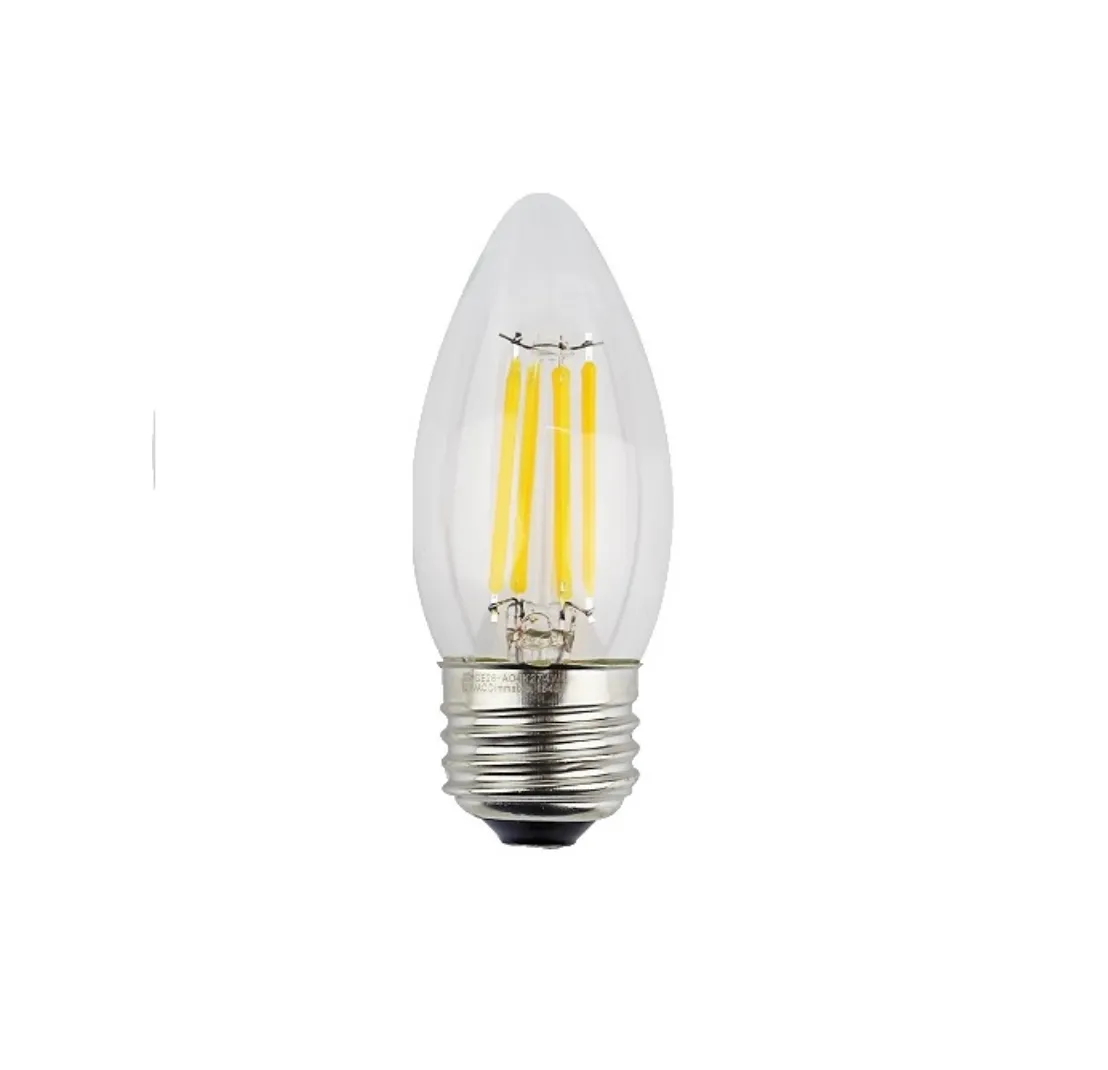 E26 Medium Base 12V LED Bulb Dimmable Torpedo Filament 4W Warm White 2700K