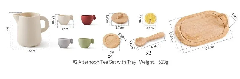 Earthy BPA Free Wooden Tea Play Set