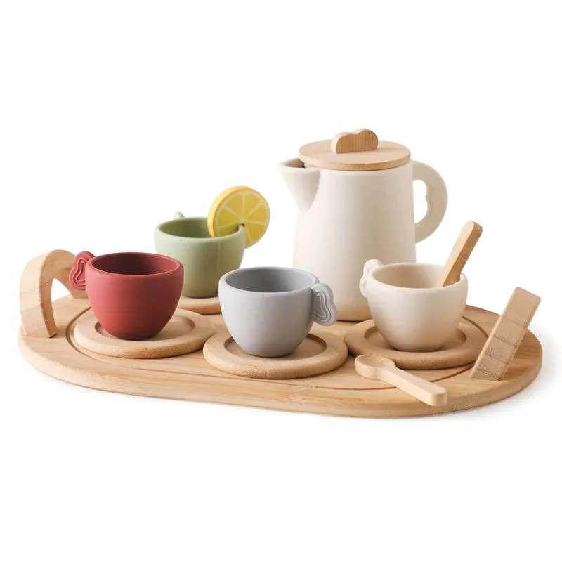 Earthy BPA Free Wooden Tea Play Set