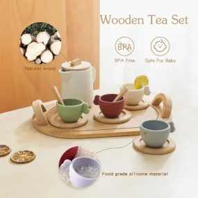 Earthy BPA Free Wooden Tea Play Set