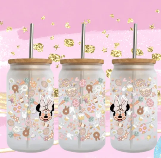 Easter - Minnie Bunny - UV Dtf 16oz Cup Wrap