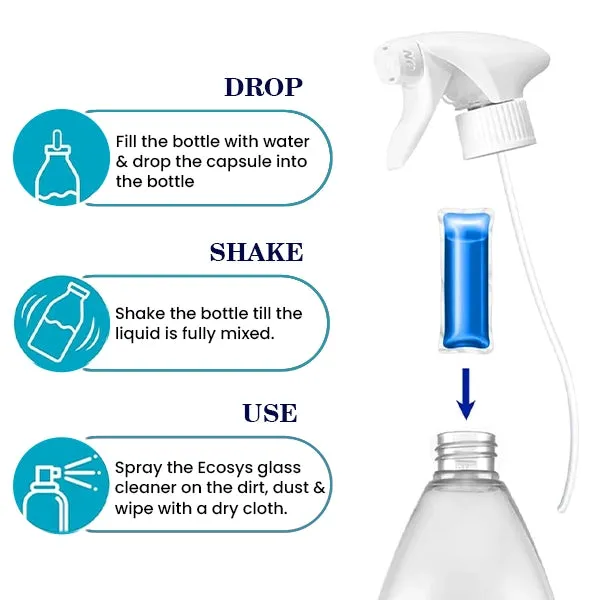 Ecosys Glass Cleaner | 2X More Shine | Streak-free Shine