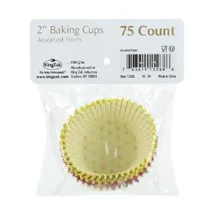 Elements - 2" Baking Cups - 3 Assorted Prints - 75 Count (Case Qty: 1800)