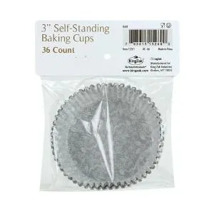 Elements - 3" Self-Standing Baking Cups - Silver - 36 Count (Case Qty: 432)