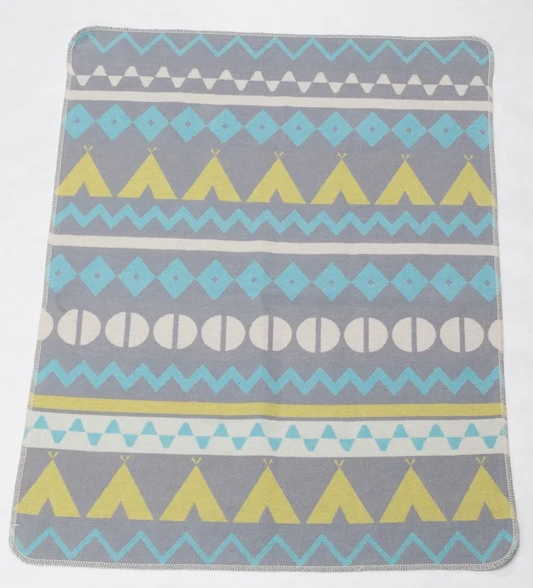 Emotion & Kids - Bassinet Blanket - BLUE JUWEL TEEPEES