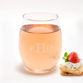 Exclusive Sale | Custom Monogram Stemless Mini Wine Glass 5.5 Oz