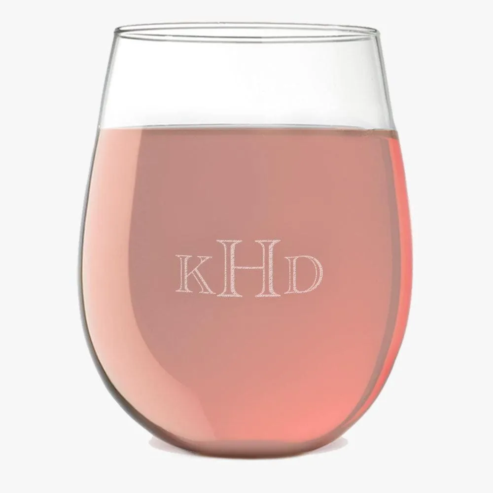 Exclusive Sale | Custom Monogram Stemless Mini Wine Glass 5.5 Oz